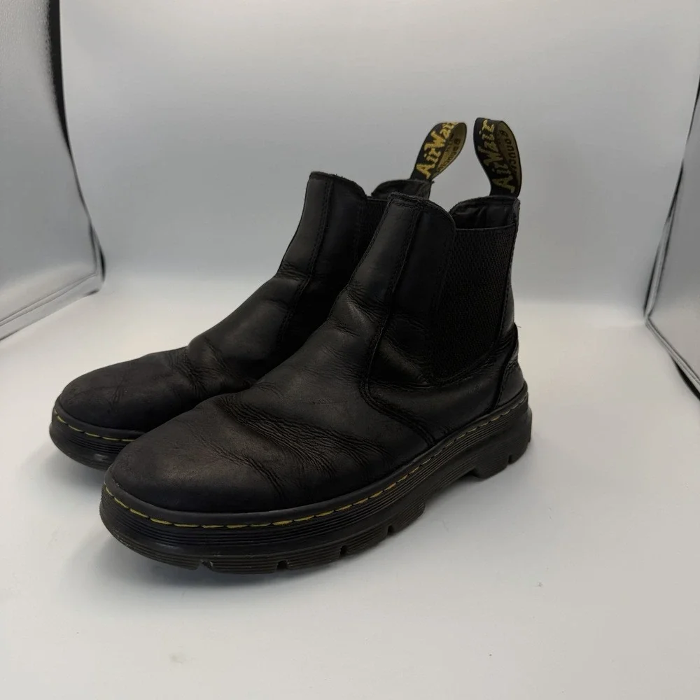 Dr. Martens Embury Leather Casual Chelsea Boots in Black Men's 8 - Woman's 9